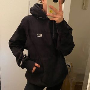 V FILES BLACK LOGO CHAMPION HOODIE